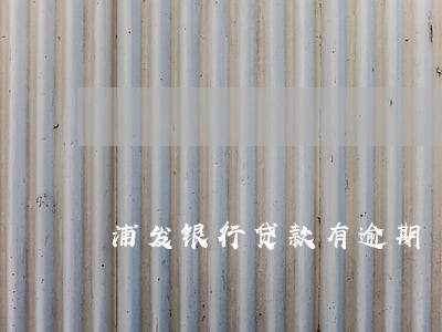 浦发银行贷款有逾期