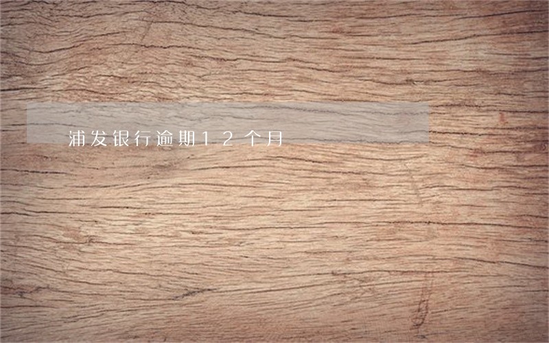 浦发银行逾期12个月 浦发银行逾期12个月
