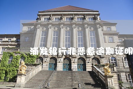 浦发银行非恶意逾期证明模版