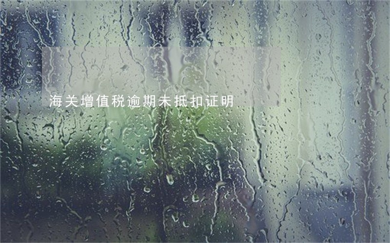海关增值税逾期未抵扣证明 海关增值税逾期未抵扣证明