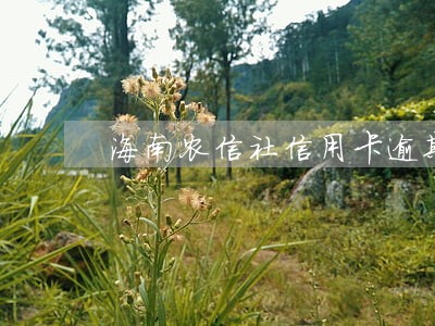 海南农信社信用卡逾期 海南农信社信用卡逾期