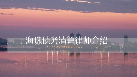 海珠债务清算律师介绍 海珠债务清算律师介绍