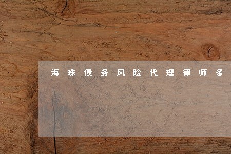 海珠债务风险代理律师多少钱 海珠债务风险代理律师多少钱