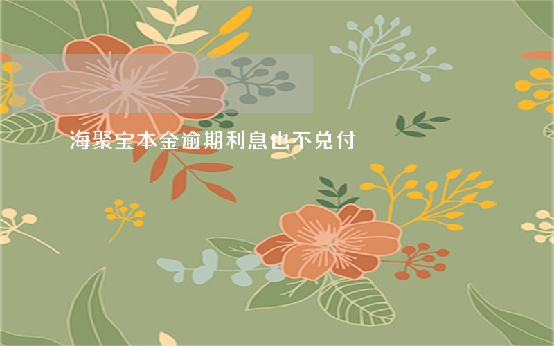 海聚宝本金逾期利息也不兑付 海聚宝本金逾期利息也不兑付