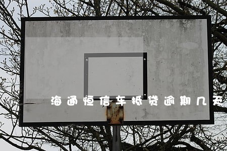 海通恒信车抵贷逾期几天拖车 海通恒信车抵贷逾期几天拖车