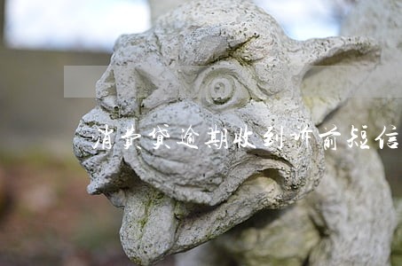 消费贷逾期收到诉前短信