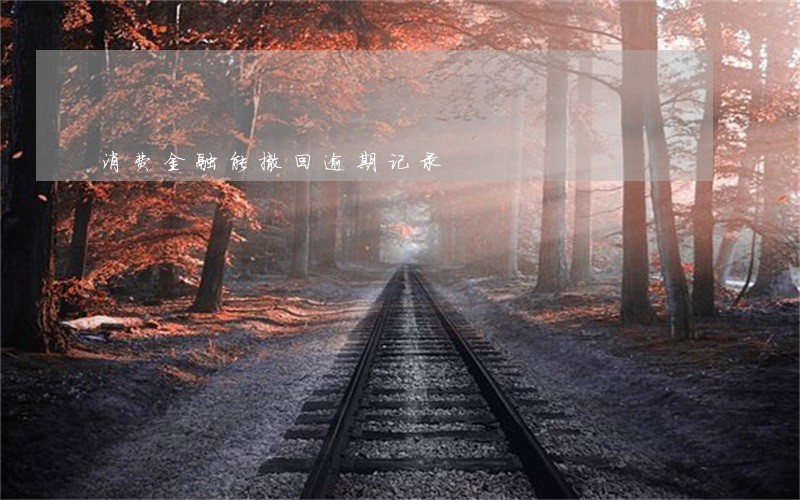 消费金融能撤回逾期记录 消费金融能撤回逾期记录