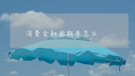 消费金融逾期率怎么 消费金融逾期率怎么