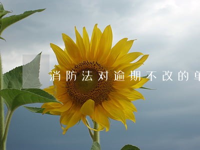 消防法对逾期不改的单位 消防法对逾期不改的单位