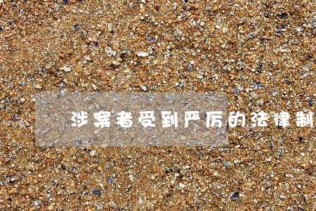 涉案者受到严厉的法律制裁 涉案者受到严厉的法律制裁
