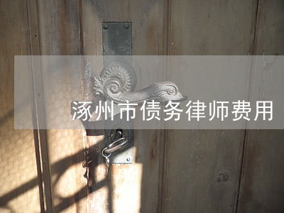 涿州市债务律师费用 涿州市债务律师费用