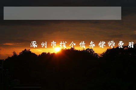涿州市找个债务律师费用