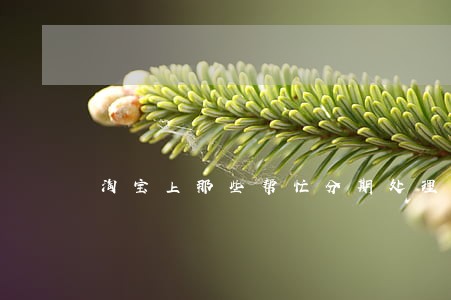 淘宝上那些帮忙分期处理逾期 淘宝上那些帮忙分期处理逾期