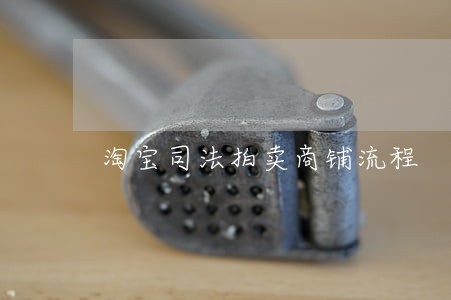 淘宝司法拍卖商铺流程 淘宝司法拍卖商铺流程