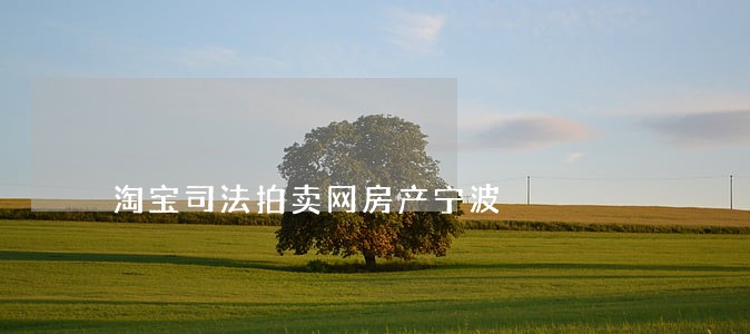 淘宝司法拍卖网房产宁波 淘宝司法拍卖网房产宁波