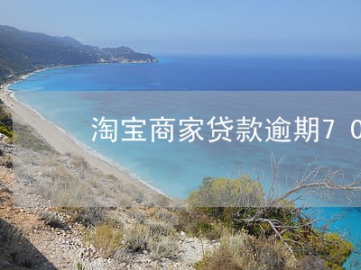 淘宝商家贷款逾期70万 淘宝商家贷款逾期70万