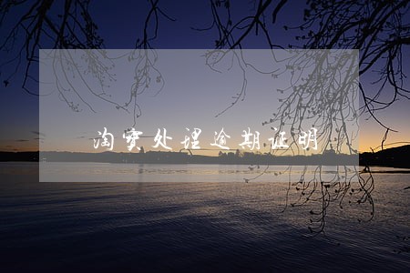 淘宝处理逾期证明 淘宝处理逾期证明