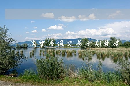 淘宝虚假交易逾期处理 淘宝虚假交易逾期处理