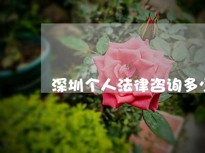 深圳个人法律咨询多少钱 深圳个人法律咨询多少钱