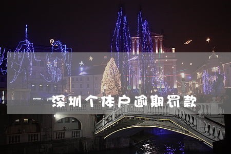 深圳个体户逾期罚款 深圳个体户逾期罚款
