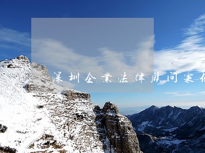 深圳企业法律顾问案例 深圳企业法律顾问案例