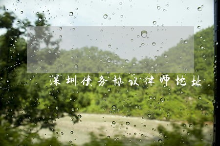 深圳债务协议律师地址