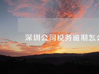 深圳公司税务逾期怎么办 深圳公司税务逾期怎么办
