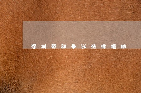 深圳劳动争议法律援助 深圳劳动争议法律援助