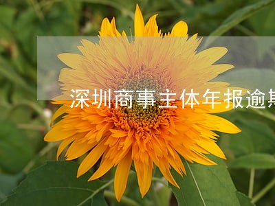 深圳商事主体年报逾期 深圳商事主体年报逾期