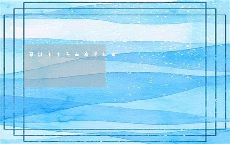 深圳市小汽车逾期年审
