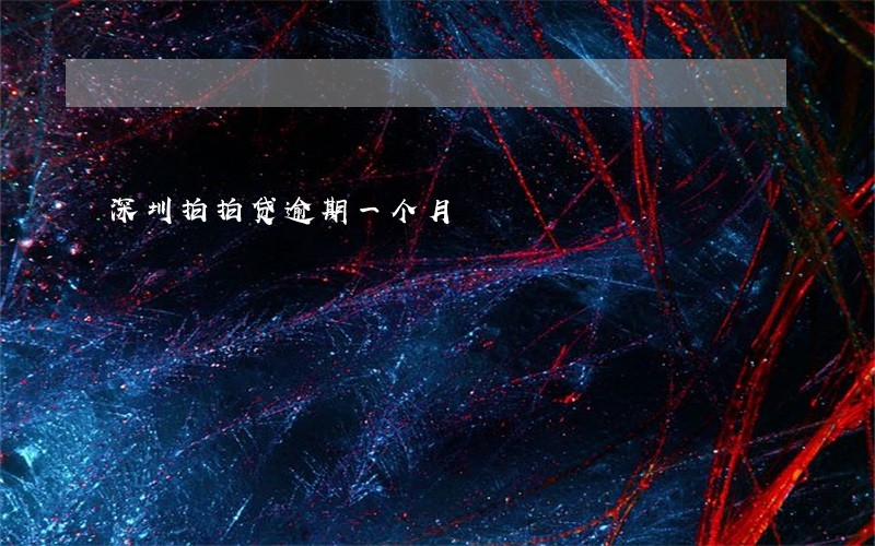 深圳拍拍贷逾期一个月
