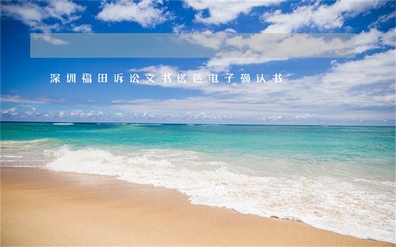 深圳福田诉讼文书送达电子确认书 深圳福田诉讼文书送达电子确认书