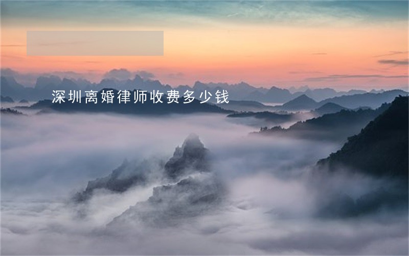 深圳离婚律师收费多少钱 深圳离婚律师收费多少钱