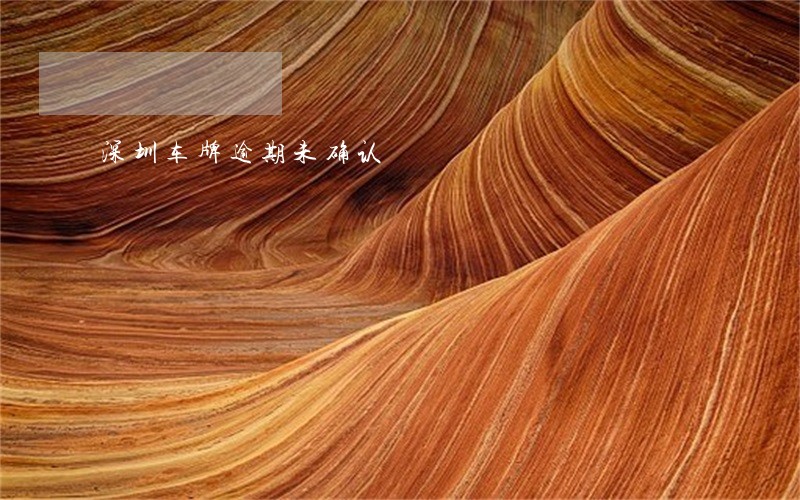 深圳车牌逾期未确认