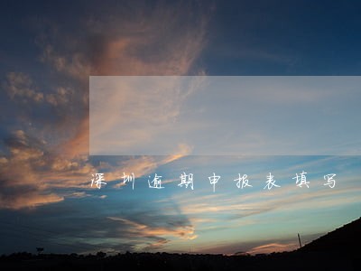 深圳逾期申报表填写 深圳逾期申报表填写
