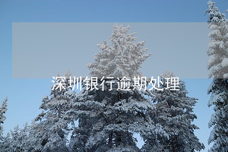 深圳银行逾期处理 深圳银行逾期处理