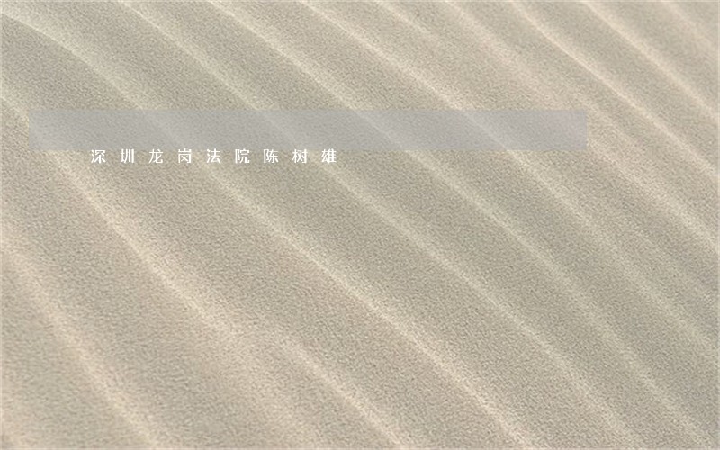 深圳龙岗法院陈树雄 深圳龙岗法院陈树雄