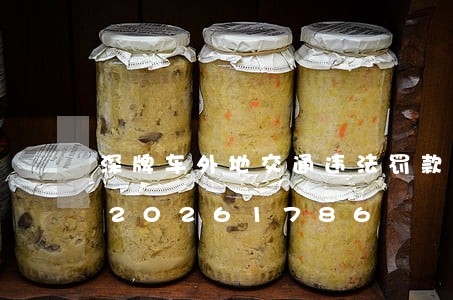 深牌车外地交通违法罚款数额/2023020261786 深牌车外地交通违法罚款数额/2023020261786