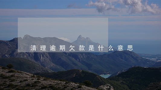 清理逾期欠款是什么意思 清理逾期欠款是什么意思