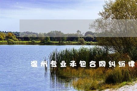 温州专业承包合同纠纷律师 温州专业承包合同纠纷律师