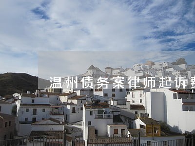 温州债务案律师起诉费用