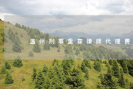 温州刑事重罪律师代理费 温州刑事重罪律师代理费