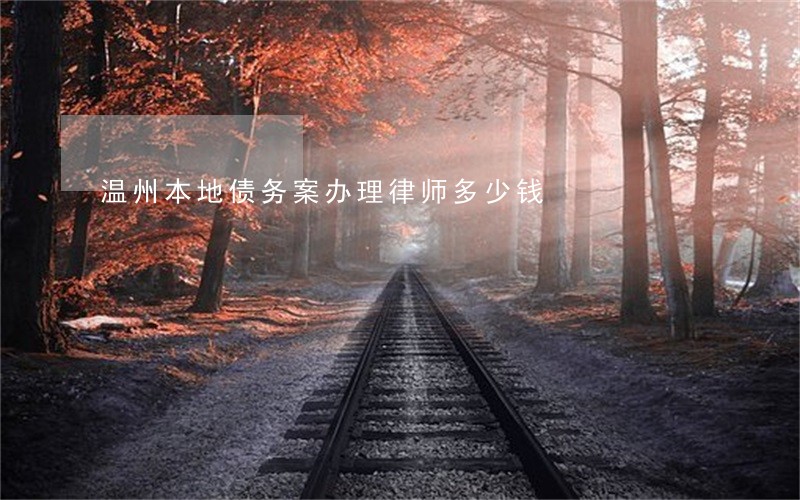 温州本地债务案办理律师多少钱 温州本地债务案办理律师多少钱