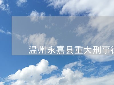 温州永嘉县重大刑事律师费用多少