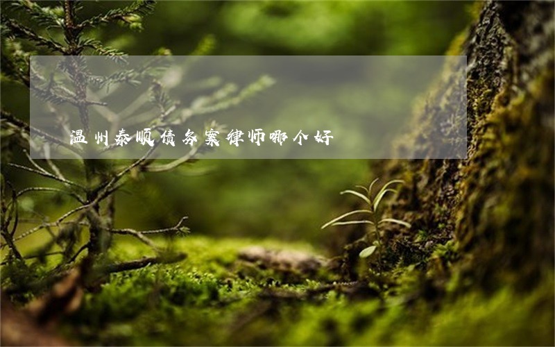 温州泰顺债务案律师哪个好 温州泰顺债务案律师哪个好