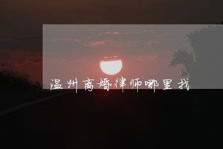温州离婚律师哪里找
