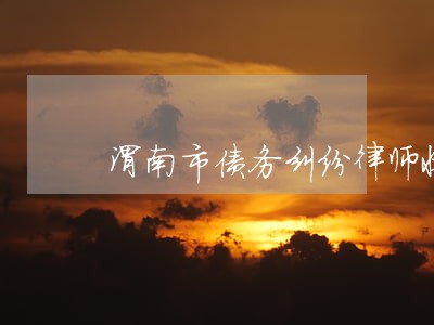 渭南市债务纠纷律师收费合理 渭南市债务纠纷律师收费合理