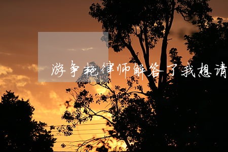 游争艳律师解答了我想请问一下