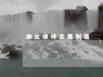 湖北律师文集列表 湖北律师文集列表