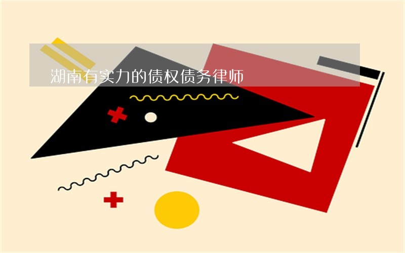 湖南有实力的债权债务律师 湖南有实力的债权债务律师